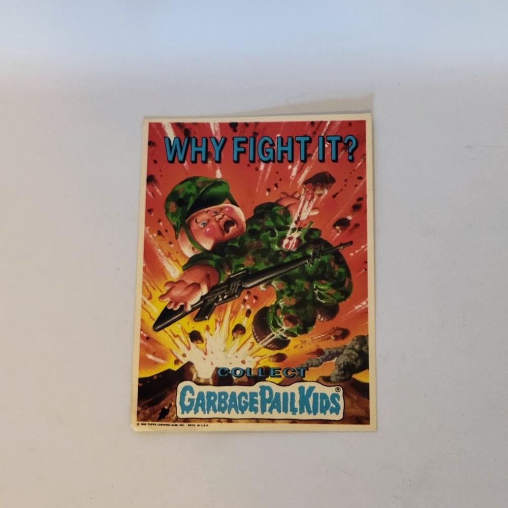 Vtg Garbage Pail Kids Topps 5x7 Giant Sticker #7 "Why Fight It" 1986 Rare.